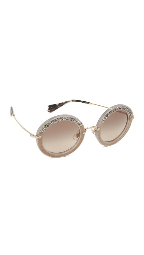 miu miu runway round sunglasses crystals|Mirror/gradient Miu Miu Runway Sunglasses .